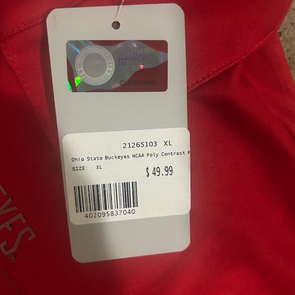 Ohio State Red Polo Shirt with NCAA Logo